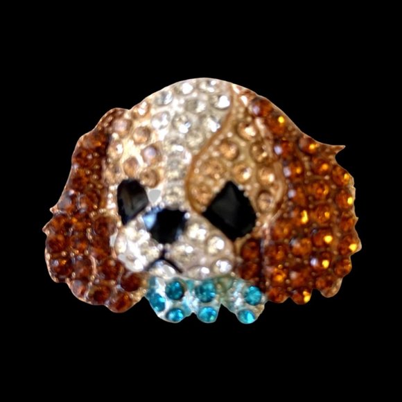 rhinestone cocker spaniel sticker charm - Picture 1 of 2